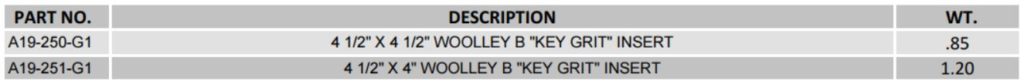 WOLLEY B INSERTS